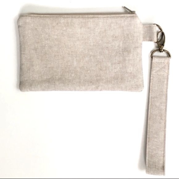 Linen Wristlet Handmade Natural Tones, Weddings Minimalist, Bridal, spring - Picture 4 of 7